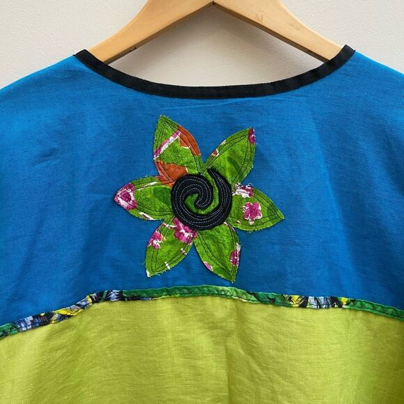 Maggie Barnes Patchwork Jacket Womens Size 1X Petite Colorful Art to Wear Artist - Picture 8 of 11